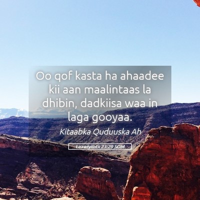 Picture 05 - Laawiyiintii 23:29 SOM - Oo qof kasta ha ahaadee kii aan maalintaas la - Bible Verse Picture