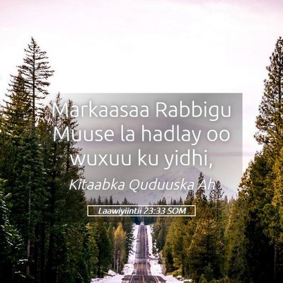 Picture 05 - Laawiyiintii 23:33 SOM - Markaasaa Rabbigu Muuse la hadlay oo wuxuu ku - Bible Verse Picture