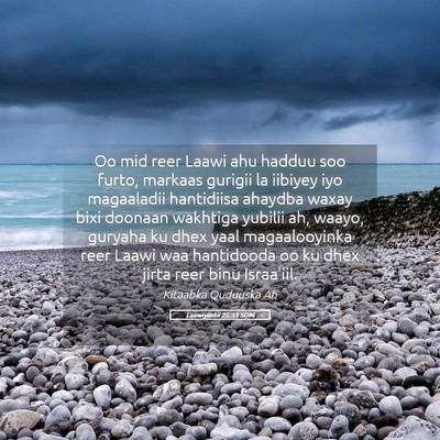 Picture 05 - Laawiyiintii 25:33 SOM - Oo mid reer Laawi ahu hadduu soo furto, markaas - Bible Verse Picture