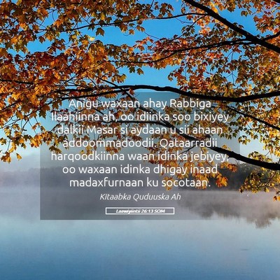 Picture 05 - Laawiyiintii 26:13 SOM - Anigu waxaan ahay Rabbiga Ilaahiinna ah, oo - Bible Verse Picture
