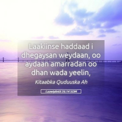 Picture 05 - Laawiyiintii 26:14 SOM - Laakiinse haddaad i dhegaysan weydaan, oo aydaan - Bible Verse Picture