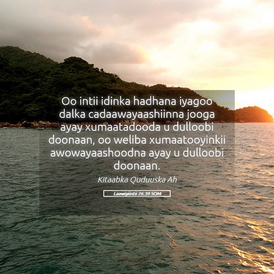 Picture 05 - Laawiyiintii 26:39 SOM - Oo intii idinka hadhana iyagoo dalka - Bible Verse Picture