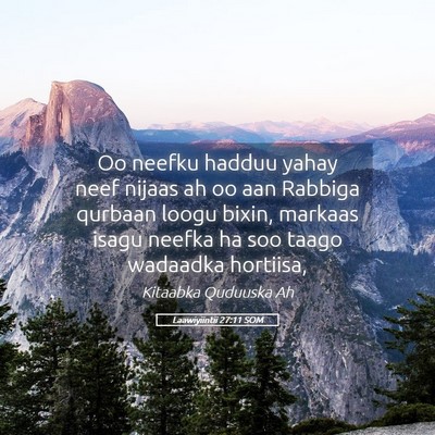 Picture 05 - Laawiyiintii 27:11 SOM - Oo neefku hadduu yahay neef nijaas ah oo aan - Bible Verse Picture