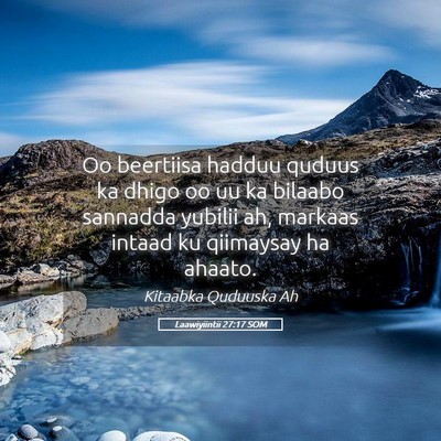 Picture 05 - Laawiyiintii 27:17 SOM - Oo beertiisa hadduu quduus ka dhigo oo uu ka - Bible Verse Picture