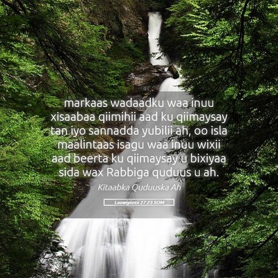 Picture 05 - Laawiyiintii 27:23 SOM - markaas wadaadku waa inuu xisaabaa qiimihii aad - Bible Verse Picture