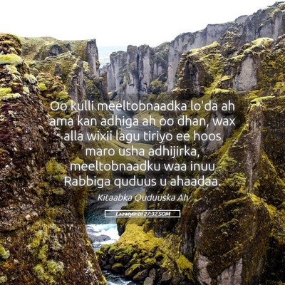 Picture 05 - Laawiyiintii 27:32 SOM - Oo kulli meeltobnaadka lo'da ah ama kan adhiga ah - Bible Verse Picture