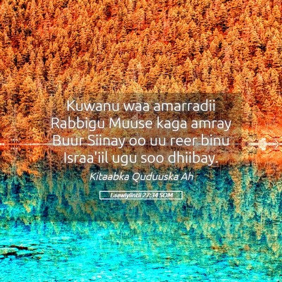 Picture 05 - Laawiyiintii 27:34 SOM - Kuwanu waa amarradii Rabbigu Muuse kaga amray - Bible Verse Picture