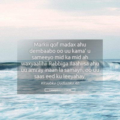 Picture 05 - Laawiyiintii 4:22 SOM - Markii qof madax ahu dembaabo oo uu kama' u - Bible Verse Picture