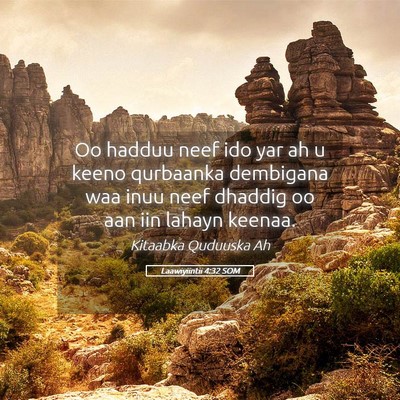 Picture 05 - Laawiyiintii 4:32 SOM - Oo hadduu neef ido yar ah u keeno qurbaanka - Bible Verse Picture
