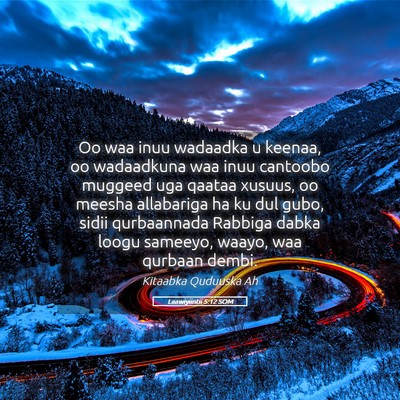 Picture 05 - Laawiyiintii 5:12 SOM - Oo waa inuu wadaadka u keenaa, oo wadaadkuna waa - Bible Verse Picture