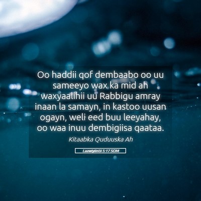 Picture 05 - Laawiyiintii 5:17 SOM - Oo haddii qof dembaabo oo uu sameeyo wax ka mid - Bible Verse Picture