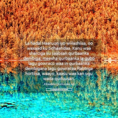 Picture 05 - Laawiyiintii 6:25 SOM - La hadal Haaruun iyo wiilashiisa, oo waxaad ku - Bible Verse Picture