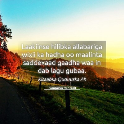 Picture 05 - Laawiyiintii 7:17 SOM - Laakiinse hilibka allabariga wixii ka hadha oo - Bible Verse Picture