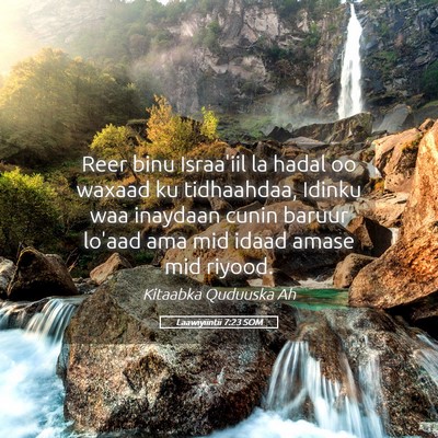 Picture 05 - Laawiyiintii 7:23 SOM - Reer binu Israa'iil la hadal oo waxaad ku - Bible Verse Picture