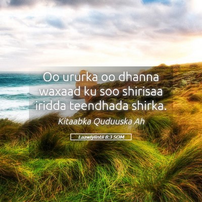 Picture 05 - Laawiyiintii 8:3 SOM - Oo ururka oo dhanna waxaad ku soo shirisaa iridda - Bible Verse Picture