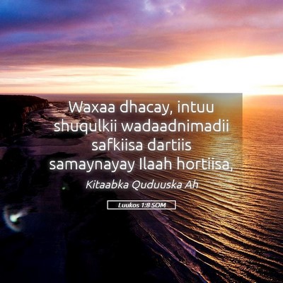 Picture 05 - Luukos 1:8 SOM - Waxaa dhacay, intuu shuqulkii wadaadnimadii - Bible Verse Picture