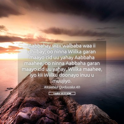 Picture 05 - Luukos 10:22 SOM - Aabbahay wax walbaba waa ii dhiibay; oo ninna - Bible Verse Picture