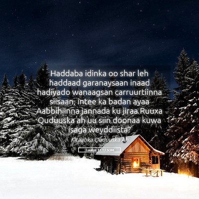 Picture 05 - Luukos 11:13 SOM - Haddaba idinka oo shar leh haddaad garanaysaan - Bible Verse Picture