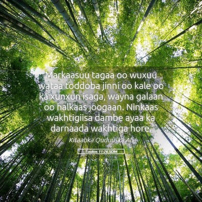 Picture 05 - Luukos 11:26 SOM - Markaasuu tagaa oo wuxuu wataa toddoba jinni oo - Bible Verse Picture