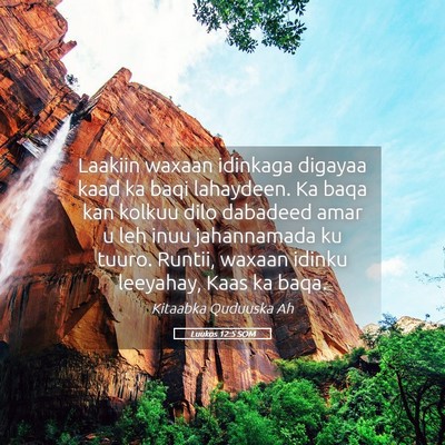 Picture 05 - Luukos 12:5 SOM - Laakiin waxaan idinkaga digayaa kaad ka baqi - Bible Verse Picture