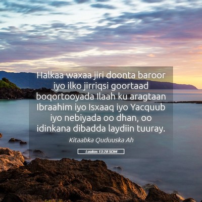 Picture 05 - Luukos 13:28 SOM - Halkaa waxaa jiri doonta baroor iyo ilko jirriqsi - Bible Verse Picture