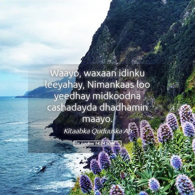 Picture 05 - Luukos 14:24 SOM - Waayo, waxaan idinku leeyahay, Nimankaas loo - Bible Verse Picture