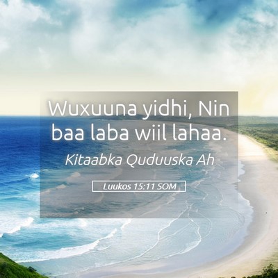 Picture 05 - Luukos 15:11 SOM - Wuxuuna yidhi, Nin baa laba wiil - Bible Verse Picture