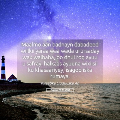 Picture 05 - Luukos 15:13 SOM - Maalmo aan badnayn dabadeed wiilkii yaraa waa - Bible Verse Picture