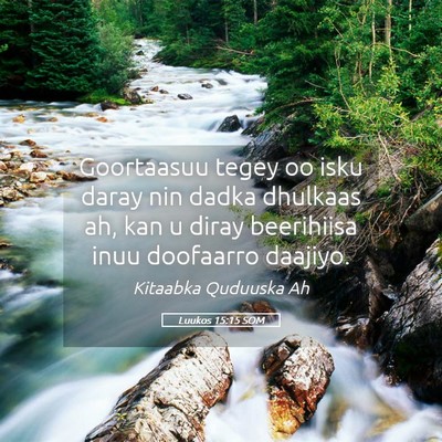 Picture 05 - Luukos 15:15 SOM - Goortaasuu tegey oo isku daray nin dadka dhulkaas - Bible Verse Picture