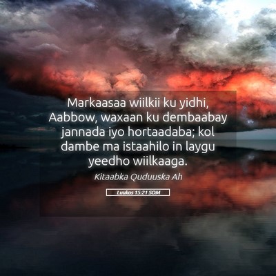 Picture 05 - Luukos 15:21 SOM - Markaasaa wiilkii ku yidhi, Aabbow, waxaan ku - Bible Verse Picture