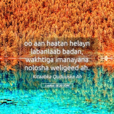 Picture 05 - Luukos 18:30 SOM - oo aan haatan helayn labanlaab badan, wakhtiga - Bible Verse Picture