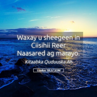 Picture 05 - Luukos 18:37 SOM - Waxay u sheegeen in Ciisihii Reer Naasared ag - Bible Verse Picture