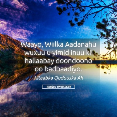 Picture 05 - Luukos 19:10 SOM - Waayo, Wiilka Aadanahu wuxuu u yimid inuu kii - Bible Verse Picture