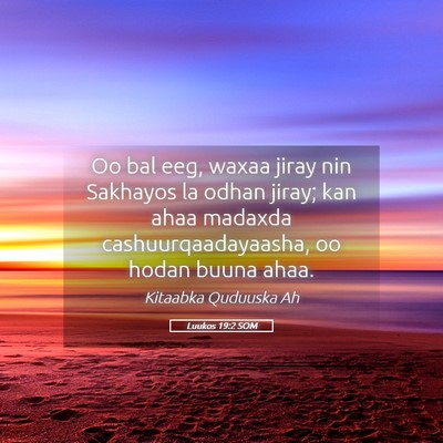 Picture 05 - Luukos 19:2 SOM - Oo bal eeg, waxaa jiray nin Sakhayos la odhan - Bible Verse Picture