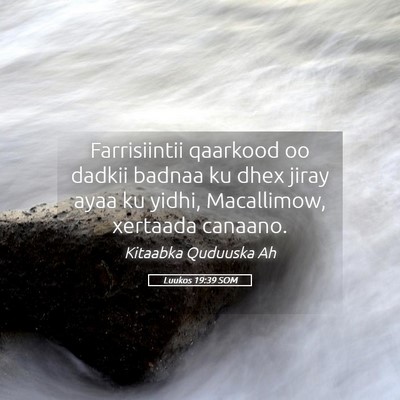 Picture 05 - Luukos 19:39 SOM - Farrisiintii qaarkood oo dadkii badnaa ku dhex - Bible Verse Picture