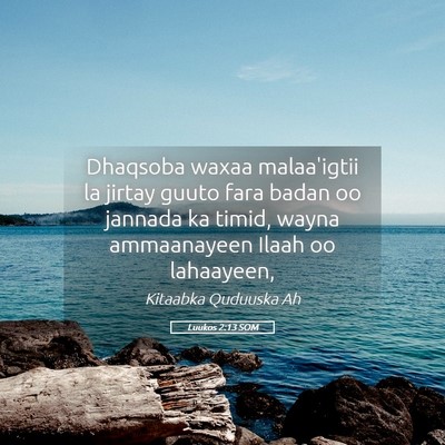 Picture 05 - Luukos 2:13 SOM - Dhaqsoba waxaa malaa'igtii la jirtay guuto fara - Bible Verse Picture