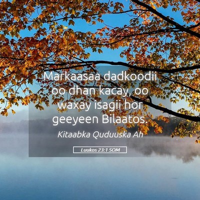 Picture 05 - Luukos 23:1 SOM - Markaasaa dadkoodii oo dhan kacay, oo waxay - Bible Verse Picture