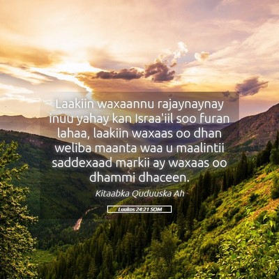 Picture 05 - Luukos 24:21 SOM - Laakiin waxaannu rajaynaynay inuu yahay kan - Bible Verse Picture