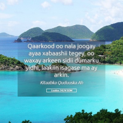 Picture 05 - Luukos 24:24 SOM - Qaarkood oo nala joogay ayaa xabaashii tegey, oo - Bible Verse Picture