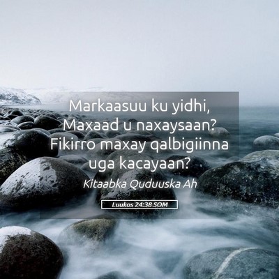 Picture 05 - Luukos 24:38 SOM - Markaasuu ku yidhi, Maxaad u naxaysaan? Fikirro - Bible Verse Picture