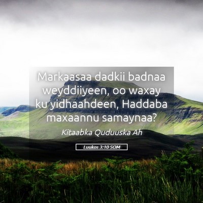 Picture 05 - Luukos 3:10 SOM - Markaasaa dadkii badnaa weyddiiyeen, oo waxay ku - Bible Verse Picture
