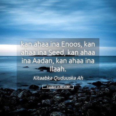 Picture 05 - Luukos 3:38 SOM - kan ahaa ina Enoos, kan ahaa ina Seed, kan ahaa - Bible Verse Picture