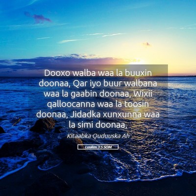 Picture 05 - Luukos 3:5 SOM - Dooxo walba waa la buuxin doonaa, Qar iyo buur - Bible Verse Picture