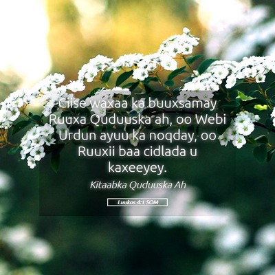 Picture 05 - Luukos 4:1 SOM - Ciise waxaa ka buuxsamay Ruuxa Quduuska ah, oo - Bible Verse Picture