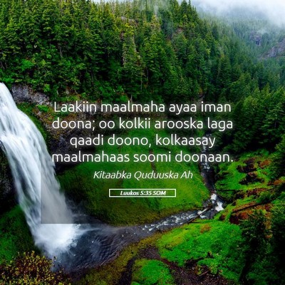 Picture 05 - Luukos 5:35 SOM - Laakiin maalmaha ayaa iman doona; oo kolkii - Bible Verse Picture