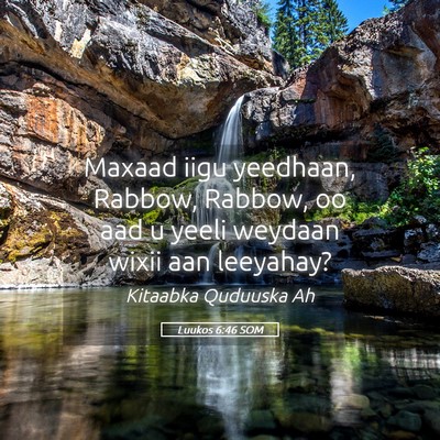 Picture 05 - Luukos 6:46 SOM - Maxaad iigu yeedhaan, Rabbow, Rabbow, oo aad u - Bible Verse Picture