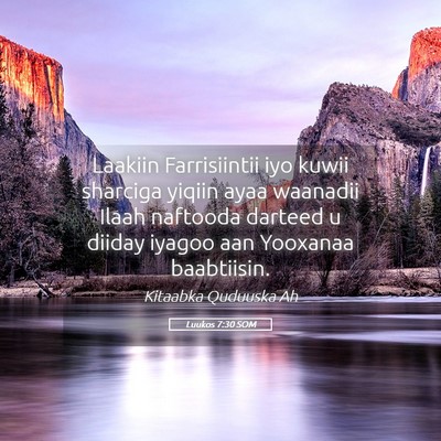 Picture 05 - Luukos 7:30 SOM - Laakiin Farrisiintii iyo kuwii sharciga yiqiin - Bible Verse Picture