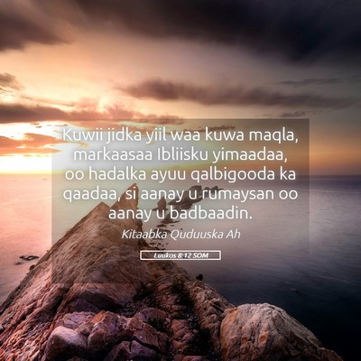 Picture 05 - Luukos 8:12 SOM - Kuwii jidka yiil waa kuwa maqla, markaasaa - Bible Verse Picture
