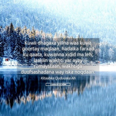 Picture 05 - Luukos 8:13 SOM - Kuwii dhagaxa yiilna waa kuwa goortay maqlaan, - Bible Verse Picture