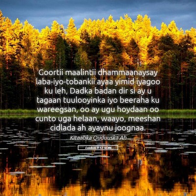 Picture 05 - Luukos 9:12 SOM - Goortii maalintii dhammaanaysay laba-iyo-tobankii - Bible Verse Picture